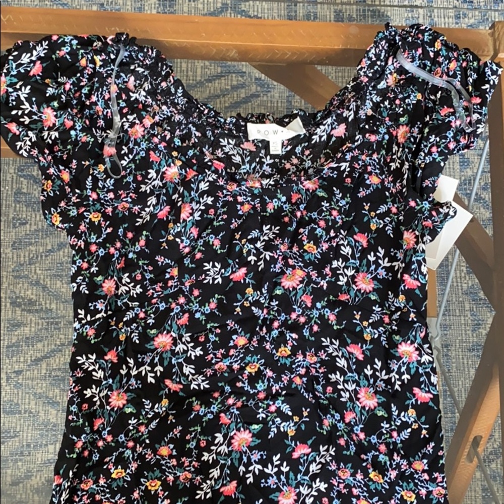 Black floral dress, size XS, NWT